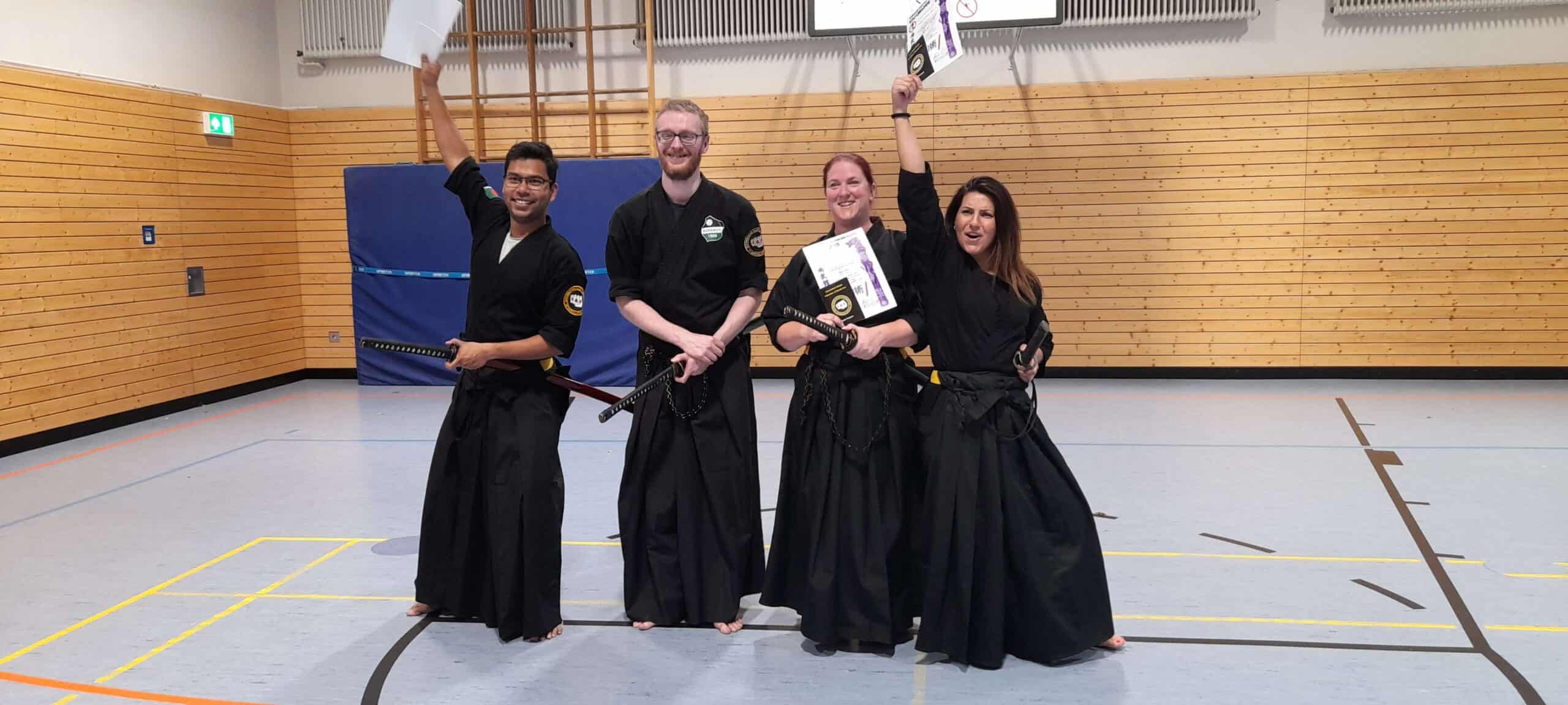 Drei neue Battojutsu Orangegurte in Bürbach